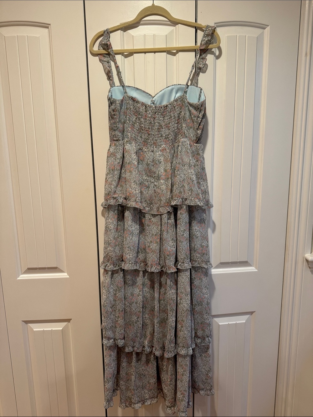 Astr Tiered Maxi Dress - blue - Picture 3 of 4